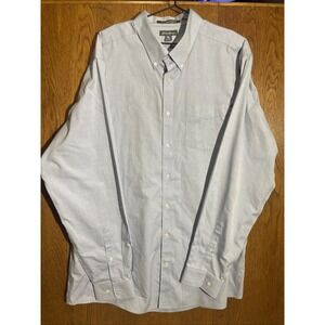Eddie Bauer Men's Long Sleeve Button-Up Shirt Light Blue Size TXL Wrinkle Free